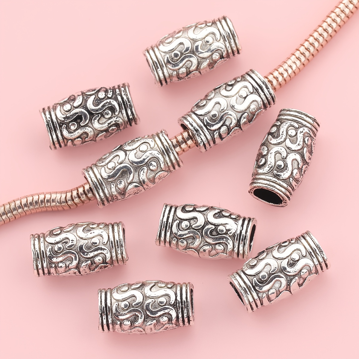 60pcs Tibetan Drum Spacer Beads for DIY Jewellery Making